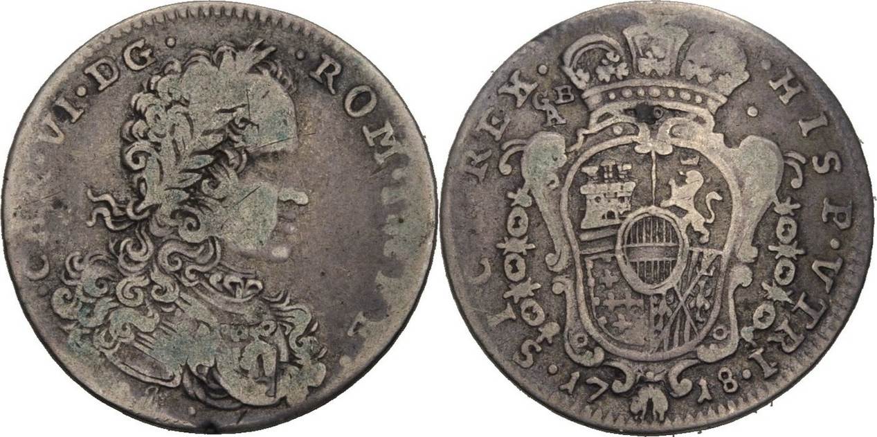 Italien Neapel Tari 1718 Karl VI. von Österreich (Karl III. von Spanien