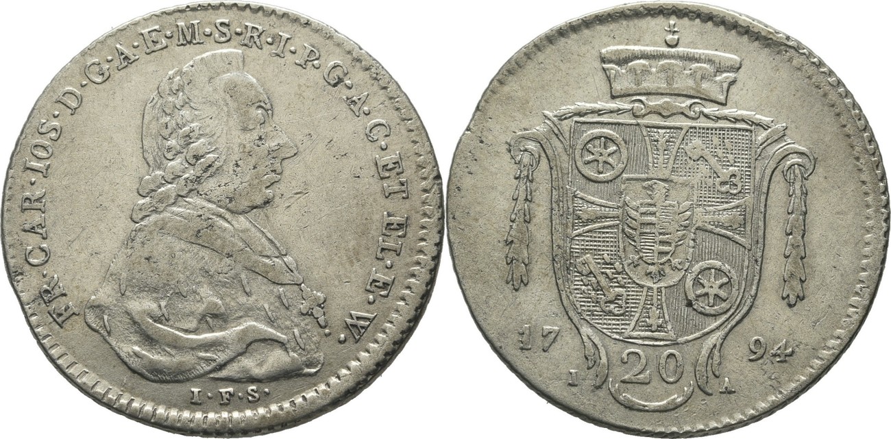 Mainz, Bistum 20 Kreuzer 1794 Friedrich Karl Joseph von Erthal, 1774