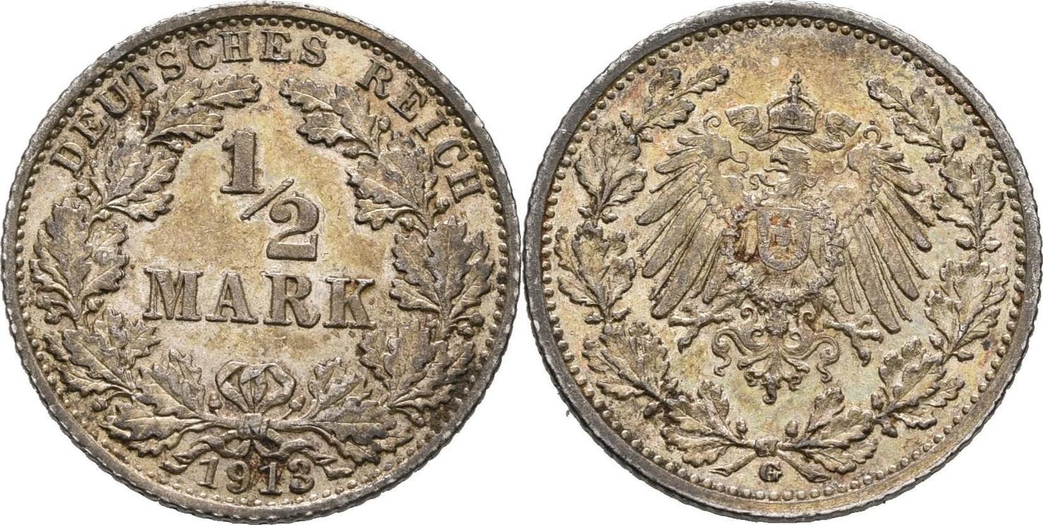 Deutsches Reich 1/2 Mark 1913 G vz Deutsches Reich 1/2 Mark 1913 G vz