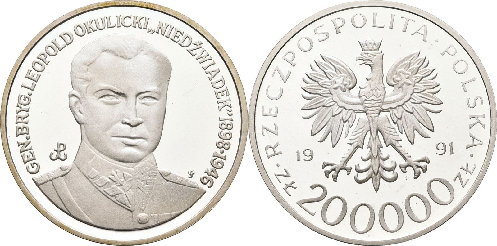 polen-200000-zloty-1991-general-okulicki-offen-kontaktmarken-polierte