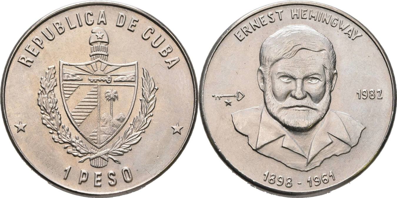 Cuba 1 Peso 1982 Ernest Hemingway Pr gefrisch MA Shops cuba-1-peso-1982-ernest-hemingway-pr-gefrisch-ma-shops