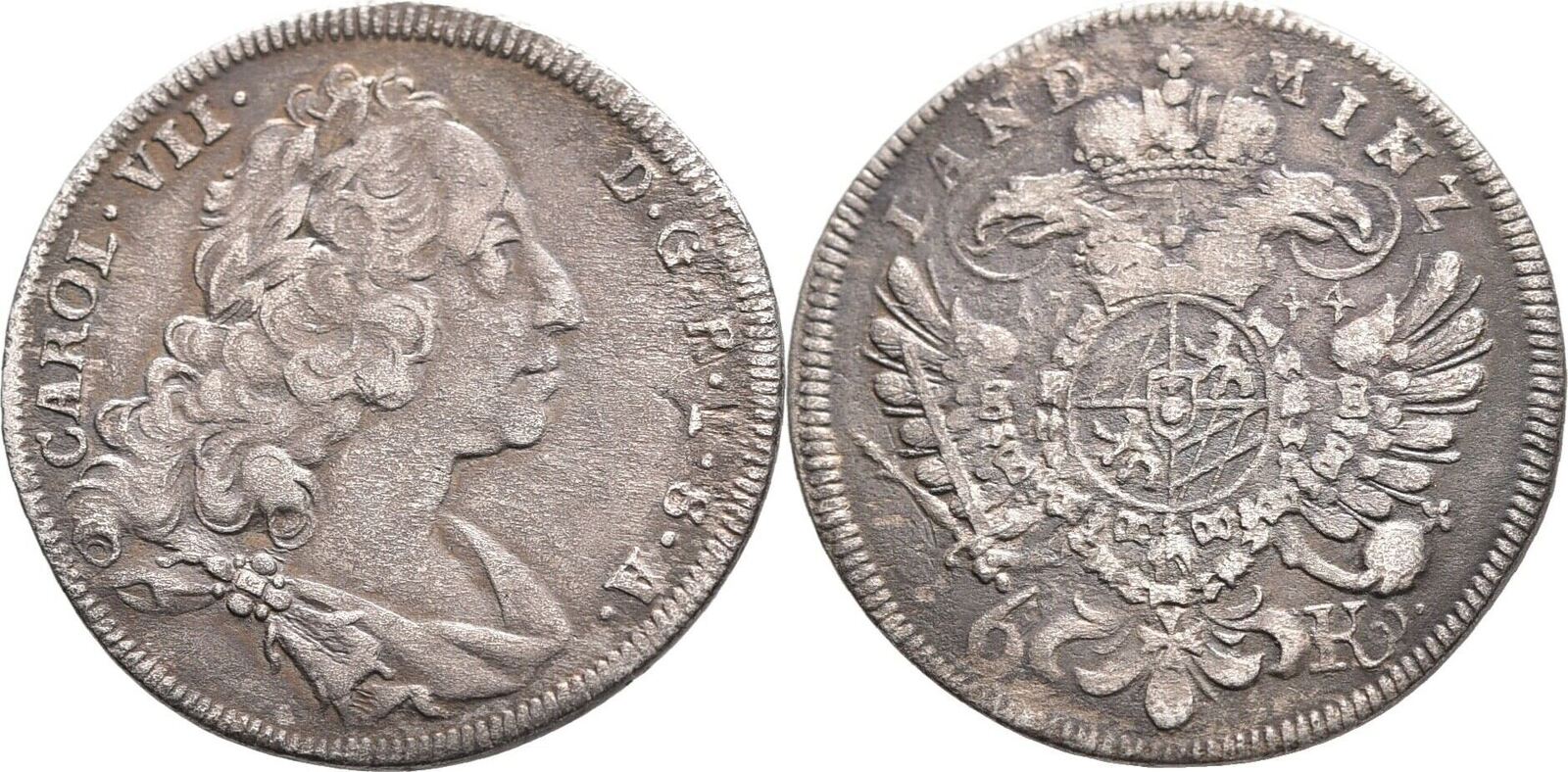 Bayern München 6 Kreuzer 1744 Karl VII., 17401745 ss