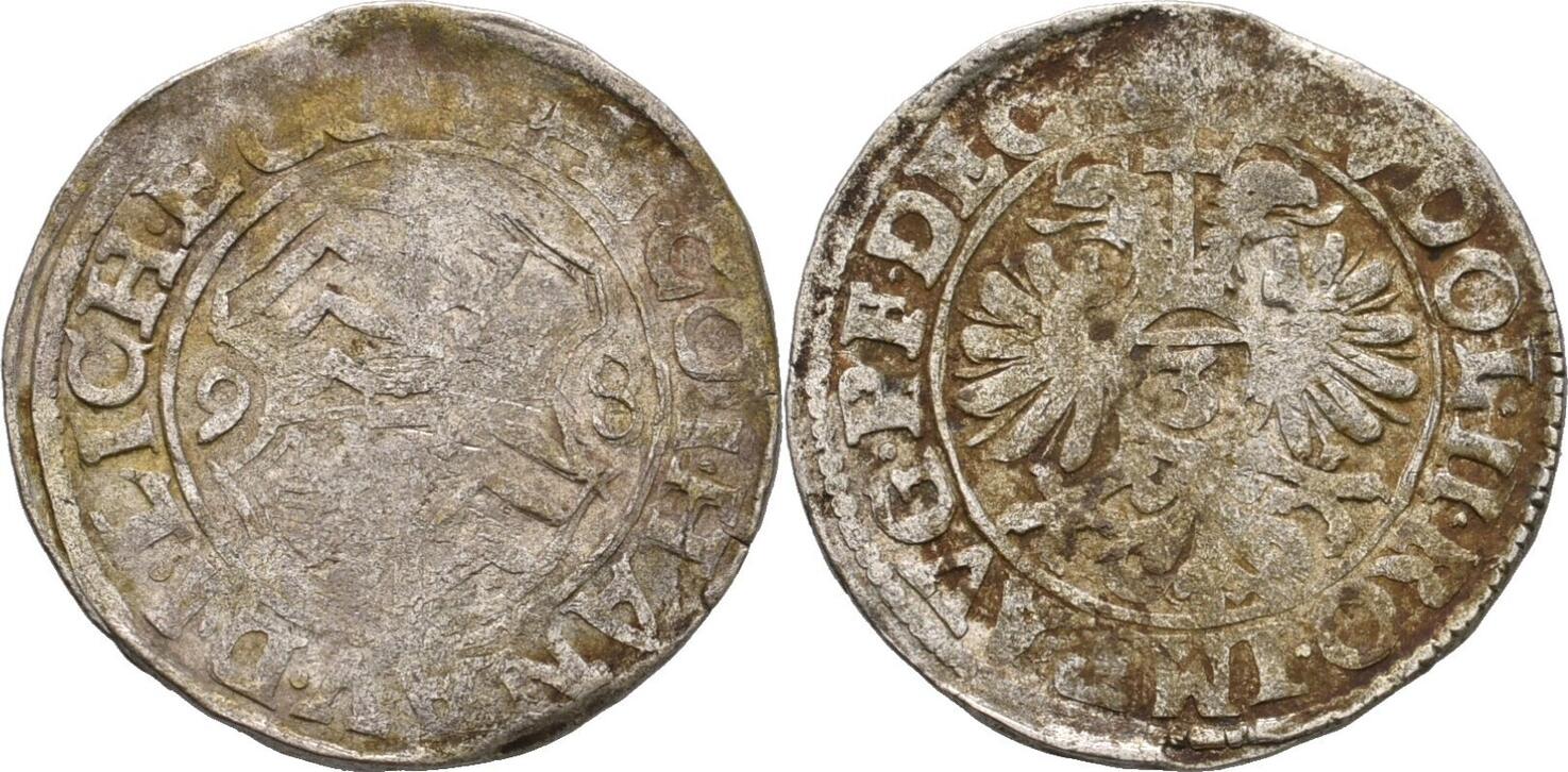 Hanau Lichtenberg 3 Kreuzer 1598 Philipp V, 15701599 Prägeschwächen