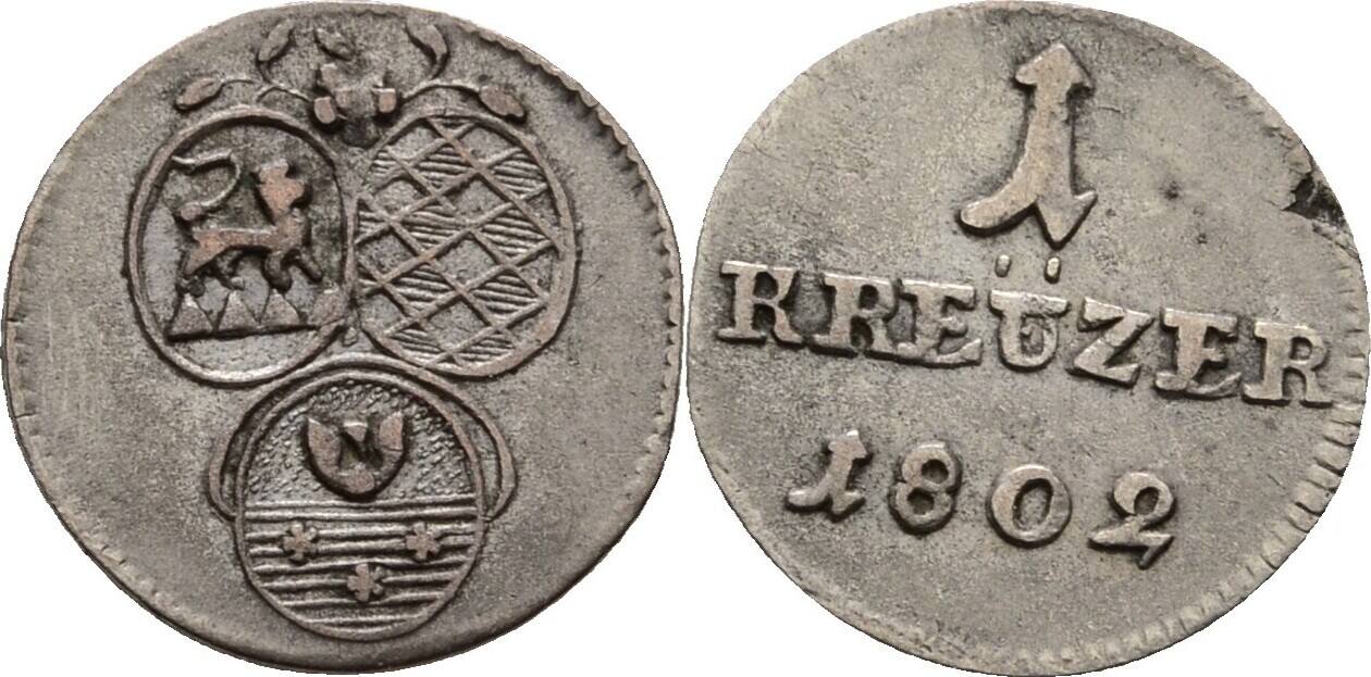 Löwenstein Wertheim Rochefort 1 Kreuzer 1802 Dominik Constantin 1789