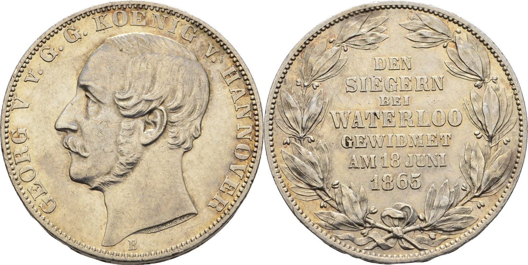 Hannover Taler Waterloo 1865 Georg V., 1851-1866 Ss | MA-Shops