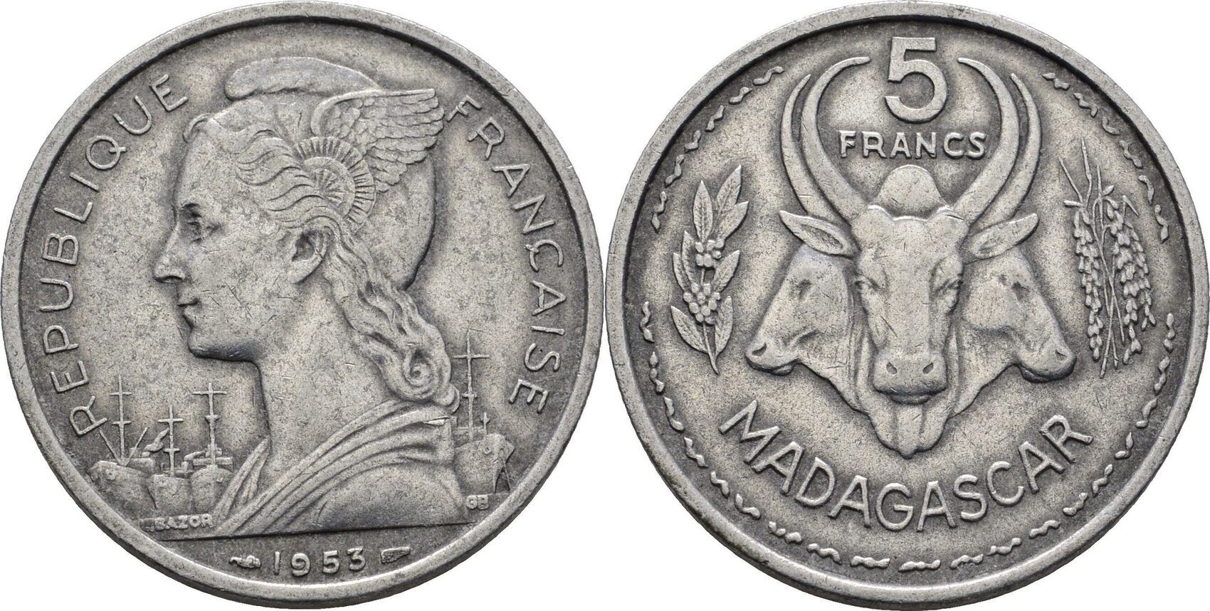 Frankreich 5 Francs 1953 ss