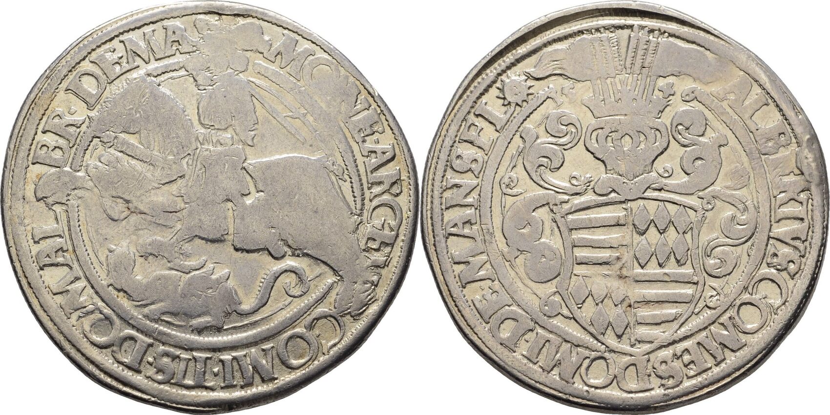 Mansfeld Hinterort Taler 1546 Albrecht VII. allein, 15461554