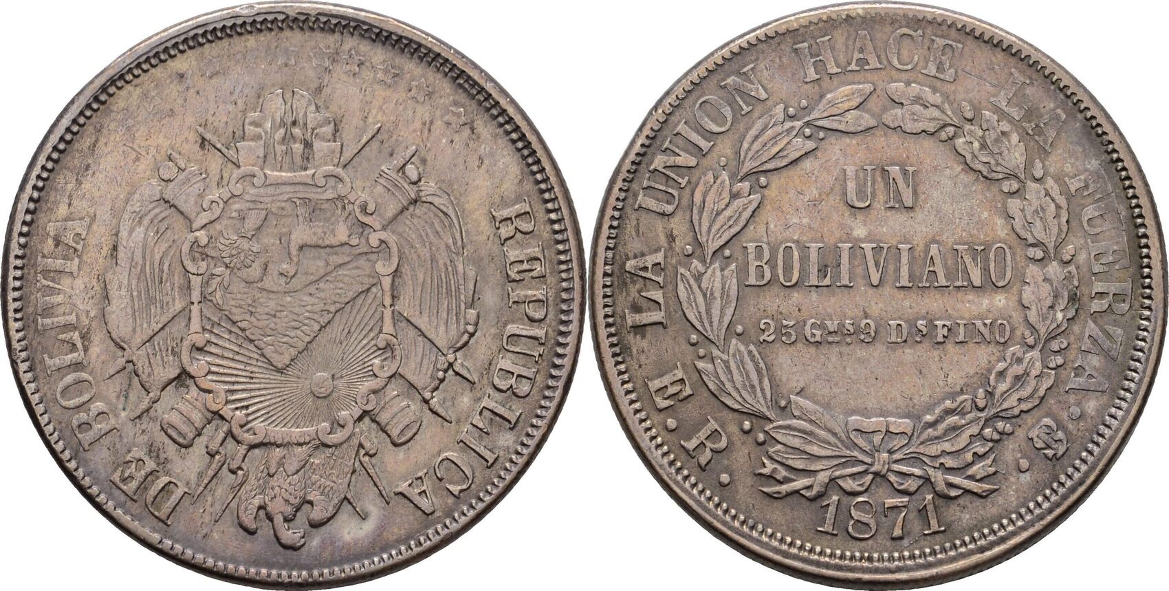 Bolivien 1 Boliviano 1871 ss | MA-Shops