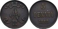 Russland Finnland 5 Penniä Alexander III. 1881-1894 -