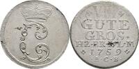 8 Gute Groschen 1759 Braunschweig Wolfenbüttel Karl, 1735-1780 Schrötlingsfehler, vz+