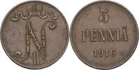 Russland Finnland Nikolaus II., 1894-1917 5 Penniä 1916 vz
