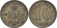 Schweden 10 Öre Oscar II., 1872-1907 -