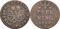 Würzburg, Bistum 1/2 Pfennig Adam Friedrich von Seinsheim, 1755-1779 -
