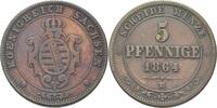 Sachsen Dresden 5 Pfennige Johann, 1854-1873 -