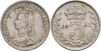 Großbritannien 3 Pence Victoria, 1837-1901 -