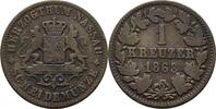 Nassau 1 Kreuzer Adolph 1839-1866 -