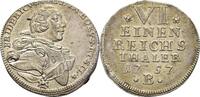Brandenburg Bayreuth 1/6 Taler 1757 Friedrich, 1735-1763 f.vz