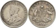 Australien 3 Pence GEORGE V, 1910-1936. -