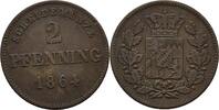 Bayern 2 Pfennig Maximilian II. Joseph 1848-1864 -