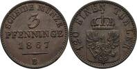 Preussen 3 Pfennig Wilhelm I. 1861-1888. -