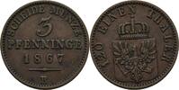 Preussen 3 Pfennig Wilhelm I. 1861-1888. -