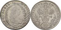 RDR Burgau Günzburg 20 Kreuzer 1772 Maria Theresia, 1740-1780 ss-/ss