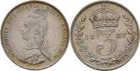 Großbritannien 3 Pence Victoria, 1837-1901 -