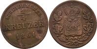Schwarzburg Rudolstadt 1/4 Kreuzer 1861 ss 14,00 EUR  zzgl. 2,00 EUR Versand