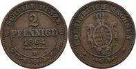 Sachsen 2 Pfennig 1864 B Johann, 1854-1873 ss 14,00 EUR  zzgl. 2,00 EUR Versand