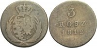 Polen Warschau 3 Grosze Friedrich August von Sachsen, 1807 - 1814.