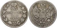 Russland 25 Kopeke Nikolaus I., 1825 - 1855.