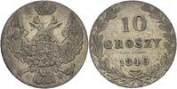 Polen Russland 10 Groszy Nikolaus I., 1825-1855.
