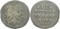 Brandenburg Bayreuth 2 Pfennige 1751 Friedrich, 1735-1763 ss