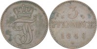 Mecklenburg Schwerin 3 Pfennige Friedrich Franz II.