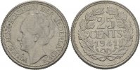 Niederlande 25 Cents Wilhelmina.