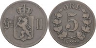 Norwegen 5 Öre Schwed. Herrschaft