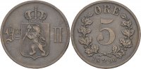 Norwegen 5 Öre Schwed. Herrschaft