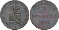 Sachsen Meiningen 2 Pfennige Georg II.