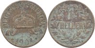 Deutsch Ostafrika 1 Heller Wilhelm II.