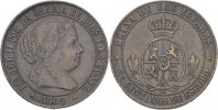 Spanien 2 1/2 Centimos Isabel II.