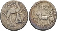 RÖMISCHE REPUBLIK Denar M. Aemilius Scaurus und P. Plautius Hypsaeus, 58 BC