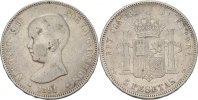 Spanien 5 Pesetas Alfons XIII., 1886-1931.