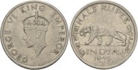 Britisch Indien 1/2 Rupee Georg VI.