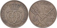 Dänemark Westindien Bit/1 Cent Christian IX. 1863-1906.
