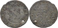 Polen Litauen Beischlag eines 3 Gröscher Typ Stephan Bathory