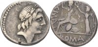 RÖMISCHE REPUBLIK Denar C. Publicius Malleolus, A. Postumius Albinus, L. Caecilius Metellus