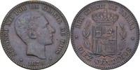 Spanien 10 Centimos Alfonso XII., 1874-1885.