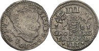 Polen Litauen Wilna Dreigröscher Trojak Stephan Bathory, 1576-1586