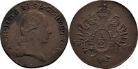 RDR Ungarn Siebenbürgen Karlsburg 1/2 Kreuzer 1800 Franz II./I., 1792-1835 vz+