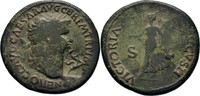 RÖMISCHE KAISERZEIT Lugdunum Dupondius mit Gegenstempel Nero, 54-68.